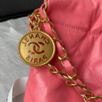 chanel 22 handbag as3261 shiny calfskin gold tone metal coral pink 03 luxibags.ru .jpg