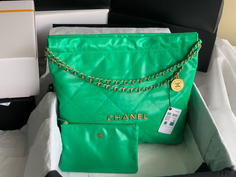 chanel 22 handbag as3261 shiny calfskin gold tone metal green 02 luxibags.ru .jpg