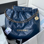 chanel 22 handbag as3261 shiny calfskin gold tone metal navy blue 01 luxibags.ru .jpg