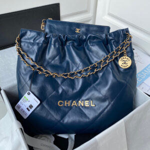 chanel 22 handbag as3261 shiny calfskin gold tone metal navy blue 01 luxibags.ru .jpg