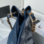 chanel 22 handbag as3261 shiny calfskin gold tone metal navy blue 05 luxibags.ru .jpg