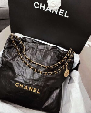 chanel 22 handbag as3261 wrinkled calfskin leather black gold 001 luxibags.ru .jpg