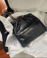 chanel 22 handbag as3261 wrinkled calfskin leather black gold 004 luxibags.ru .jpg
