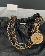 chanel 22 handbag as3261 wrinkled calfskin leather black gold 007 luxibags.ru .jpg
