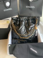 chanel 22 handbag as3262 shiny calfskin gold tone metal black 01 luxibags.ru .jpg