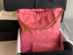 chanel 22 handbag as3262 shiny calfskin gold tone metal coral pink 05 luxibags.ru .jpg