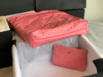 chanel 22 handbag as3262 shiny calfskin gold tone metal coral pink 06 luxibags.ru .jpg