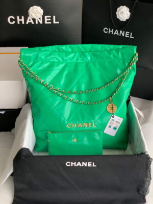 chanel 22 handbag as3262 shiny calfskin gold tone metal green 01 luxibags.ru .jpg