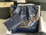 chanel 22 handbag as3262 shiny calfskin gold tone metal navy blue 02 luxibags.ru .jpg