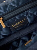 chanel 22 handbag shiny as3261 navy blue velvet gold 008 luxibags.ru .jpg