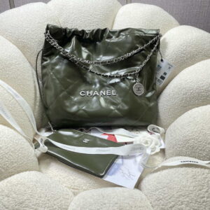 chanel 22 handbag shiny calfskin as3261 dark green 001 luxibags.ru .jpg