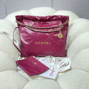chanel 22 handbag shiny calfskin as3261 rose red 001 luxibags.ru .jpg