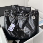 chanel 22 handbag shiny calfskin gold as3261 black with silver logo 001 luxibags.ru .jpg