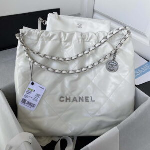 chanel 22 handbag shiny calfskin gold as3261 white with silver logo 001 luxibags.ru .jpg