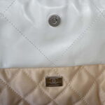 chanel 22 handbag shiny calfskin gold as3261 white with silver logo 009 luxibags.ru .jpg