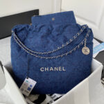 chanel 22 handbag slive tone metal canvas as3261 blue denim 001 luxibags.ru .jpg