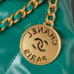 chanel 22 mini handbag as3980 shiny calfskin gold tone metal chanel 22 as3980 mini handbag shiny calfskin silver tone metal green 004 luxibags.ru .jpg
