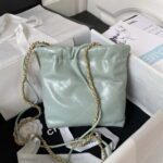 chanel 22 mini handbag as3980 shiny calfskin gold tone metal chanel 22 as3980 mini handbag shiny calfskin silver tone metal green gray 002 luxibags.ru .jpg