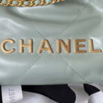 chanel 22 mini handbag as3980 shiny calfskin gold tone metal chanel 22 as3980 mini handbag shiny calfskin silver tone metal green gray 004 luxibags.ru .jpg