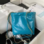 chanel 22 mini handbag as3980 shiny calfskin gold tone metal chanel 22 as3980 mini handbag shiny calfskin silver tone metal lake blue 002 luxibags.ru .jpg