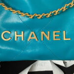 chanel 22 mini handbag as3980 shiny calfskin gold tone metal chanel 22 as3980 mini handbag shiny calfskin silver tone metal lake blue 003 luxibags.ru .jpg
