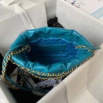 chanel 22 mini handbag as3980 shiny calfskin gold tone metal chanel 22 as3980 mini handbag shiny calfskin silver tone metal lake blue 006 luxibags.ru .jpg