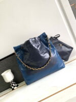 chanel 22 mini handbag as3980 shiny calfskin gold tone metal chanel 22 as3980 mini handbag shiny calfskin silver tone metal navy blue 3 luxibags.ru .jpg