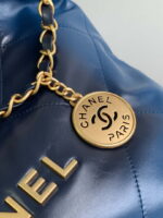 chanel 22 mini handbag as3980 shiny calfskin gold tone metal chanel 22 as3980 mini handbag shiny calfskin silver tone metal navy blue 6 luxibags.ru .jpg