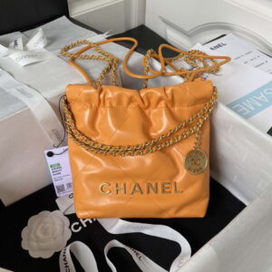 chanel 22 mini handbag as3980 shiny calfskin gold tone metal chanel 22 as3980 mini handbag shiny calfskin silver tone metal orange 001 luxibags.ru .jpg