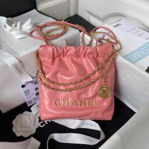 chanel 22 mini handbag as3980 shiny calfskin gold tone metal chanel 22 as3980 mini handbag shiny calfskin silver tone metal pink 001 luxibags.ru .jpg