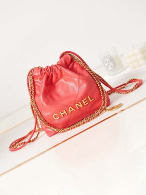 chanel 22 mini handbag as3980 shiny calfskin gold tone metal chanel 22 as3980 mini handbag shiny calfskin silver tone metal red 001 10 luxibags.ru .jpg