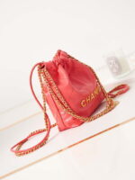chanel 22 mini handbag as3980 shiny calfskin gold tone metal chanel 22 as3980 mini handbag shiny calfskin silver tone metal red 001 12 luxibags.ru .jpg