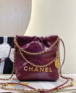 chanel 22 mini handbag as3980 shiny calfskin gold tone metal purple red 001 luxibags.ru .jpg