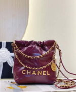 chanel 22 mini handbag as3980 shiny calfskin gold tone metal purple red 002 luxibags.ru .jpg