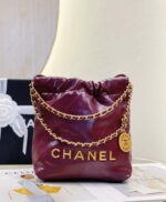 chanel 22 mini handbag as3980 shiny calfskin gold tone metal purple red 003 luxibags.ru .jpg