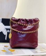 chanel 22 mini handbag as3980 shiny calfskin gold tone metal purple red 004 luxibags.ru .jpg