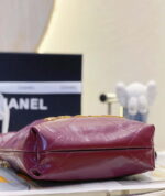 chanel 22 mini handbag as3980 shiny calfskin gold tone metal purple red 007 luxibags.ru .jpg