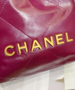 chanel 22 mini handbag as3980 shiny calfskin gold tone metal purple red 008 luxibags.ru .jpg