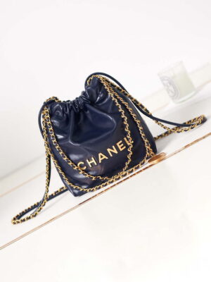 chanel 22 mini handbag as3980 shiny calfskin gold tone metal royal blue 1 luxibags.ru .jpg