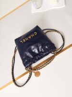 chanel 22 mini handbag as3980 shiny calfskin gold tone metal royal blue 6 luxibags.ru .jpg