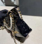 chanel 22 mini handbag shiny calfskin as3260 pearl chain black with gold 003 luxibags.ru .jpg