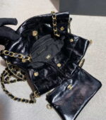 chanel 22 mini handbag shiny calfskin as3260 pearl chain black with gold 009 luxibags.ru .jpg