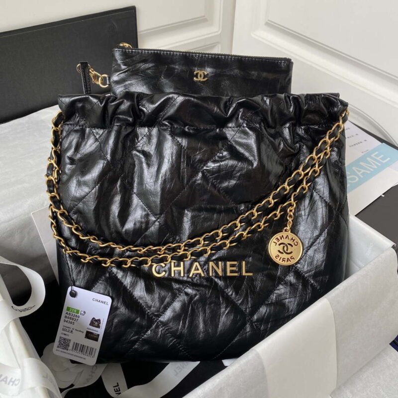 chanel 22 small handbag as3260 memorial calfskin leather black gold 001 luxibags.ru .jpg