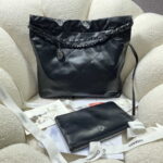 chanel 22 small handbag shiny calfskin as3260 black with black logo 002 luxibags.ru .jpg