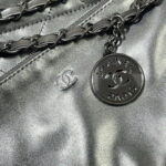 chanel 22 small handbag shiny calfskin as3260 black with black logo 006 luxibags.ru .jpg