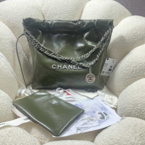 chanel 22 small handbag shiny calfskin as3260 dark green 001 luxibags.ru .jpg