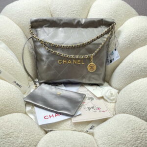 chanel 22 small handbag shiny calfskin as3260 gray silver 001 luxibags.ru .jpg