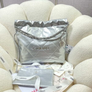 chanel 22 small handbag shiny calfskin as3260 silver 001 luxibags.ru .jpg
