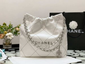 chanel 22 small handbag shiny calfskin as3260 white with silver logo 001 luxibags.ru .jpg