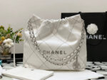 chanel 22 small handbag shiny calfskin as3260 white with silver logo 002 luxibags.ru .jpg